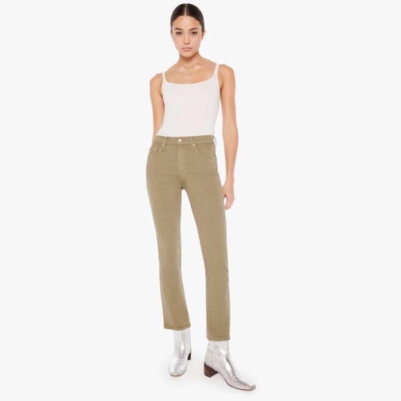 MOTHER Denim - MOTHER The Insider Hover Jeans Olive Green Mae-Mermaid Size 25 NWT
